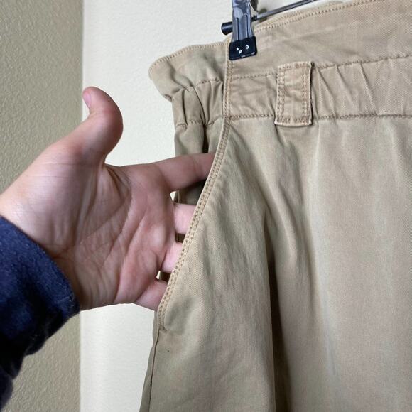 Mother The Yoyo Ruffle Greaser Ankle Tan Khaki Pants Paper Bag Waist Size 34 - Picture 8 of 16